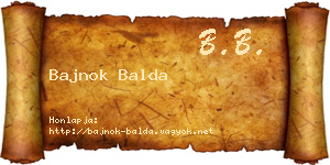 Bajnok Balda névjegykártya
